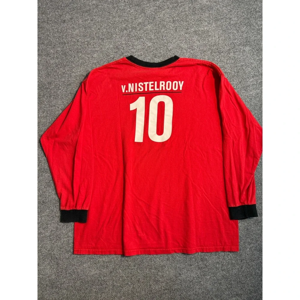 Nike Manchester United Van Nistelrooy 10 Long Sleeve Shirt Mens XL Red Vintage